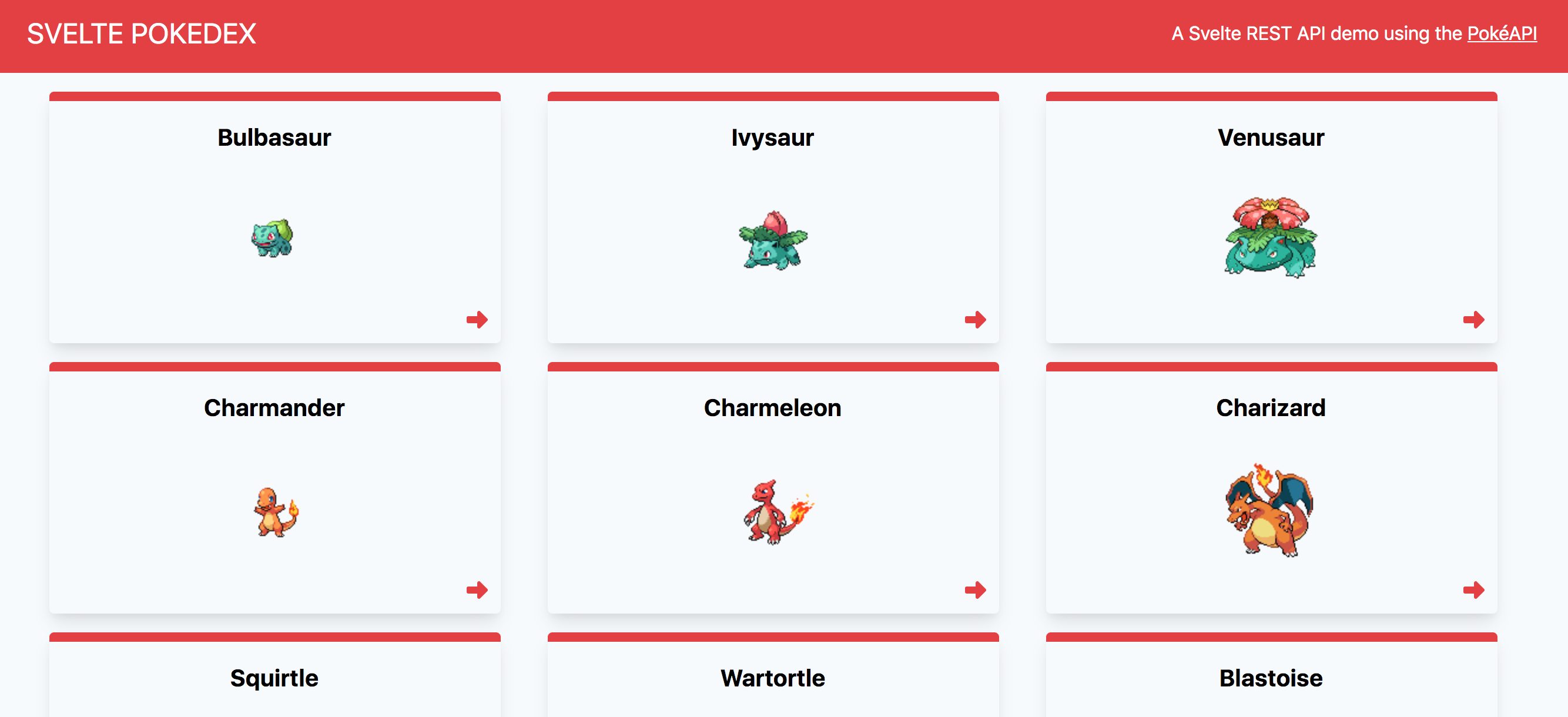 Pokemon Card component with links.
